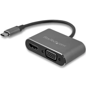 StarTech USB C to VGA and HDMI Adapter 2 in 1 4K 30Hz Space Gray