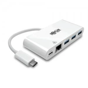 Tripp Lite 3 Port USB C Hub with LAN Port and Power Delivery USB C to