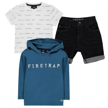 Firetrap 3 Piece Shorts Set Infant Boys - Petrol