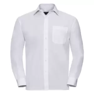 Russell Collection Mens Long Sleeve Shirt (17) (White)