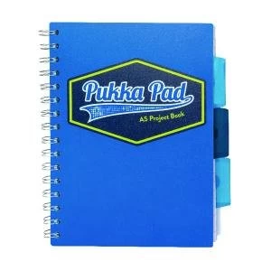 Pukka Pad Vision Wirebound Project Book A5 Blue Pack of 3 8612-VIS