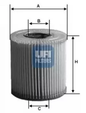 2500400 UFI Oil Filter Oil Cartridge