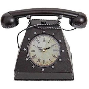 HOMETIME? Metal Mantel Clock - Vintage Telephone