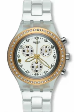 Ladies Swatch Full-Blooded Marvelous Yellow Chronograph Watch SVCK4068AG