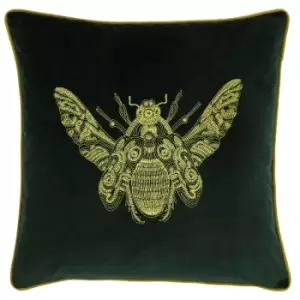 Paoletti Cerana Bee Velvet Cushion Emerald - Emerald