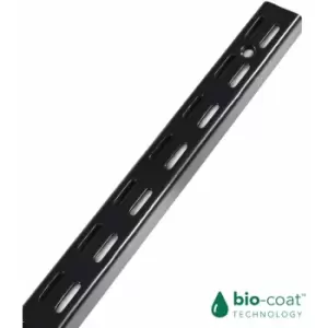 RBUK - Twin Slot Antibacterial Upright - Black - 1000mm - 2 Pack - Wall Mounted Double Slot Adjustable Modular Shelving System - Black