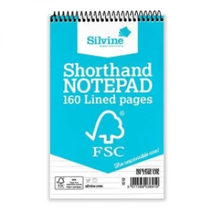 Silvine Everyday Wirebound Shorthand Notepad 160 Pages (3 Pack)