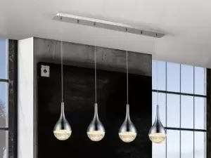 Elie Integrated LED Crystal Bar Ceiling Pendant Chrome Bubble Effect