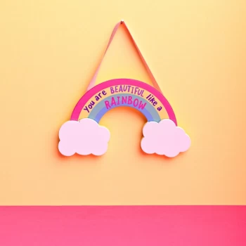 Cheerful Rainbow Hanging Plaque - Rainbow