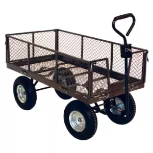 400kg Mesh Platform Truck with Plywood Deck and Puncture Proof Tyres - Platform Size: 1250 x 590mm