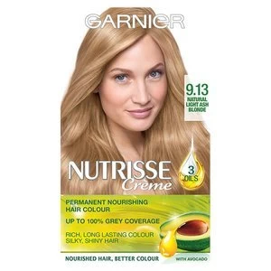 Garnier Nutrisse 9.13 Light Ash Blonde Permanent Hair Dye Blonde