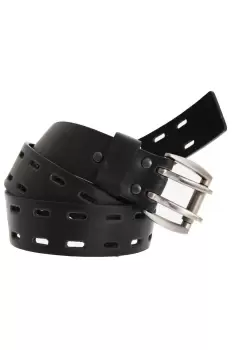 1.50" Plain Leather Belt With Twin Pronged Buckle