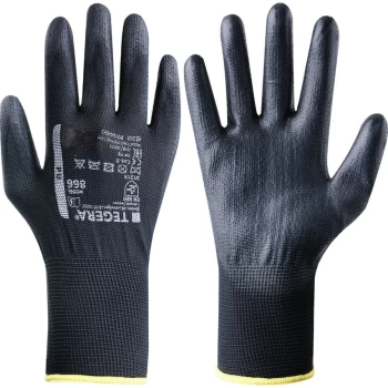 866 Tegera Pu Palm-side Coated Black Gloves - Size 11