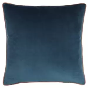 Meridian Velvet Cushion Petrol/Blush