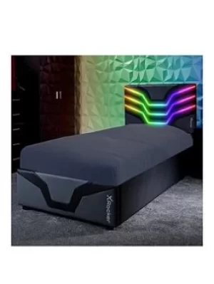 X Rocker Cosmos RGB LED Light Up Headboard Single Bed, Black