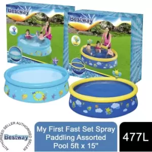 MyFirst Fast Set Assorted Paddling Spray Pool with Repair Patch,152x38cm - Bestway