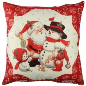 A11928 Multicolor Cushion Santa & Snowman