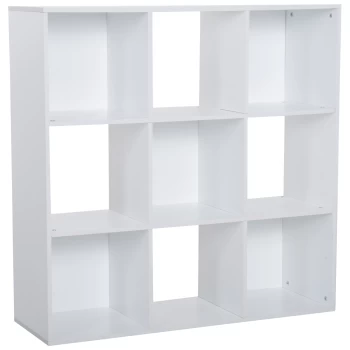 HOMCOM 3-tier 9 Cubes Storage Unit Particle Board Cabinet Bookcase Organiser Home Office Shelves White AOSOM UK