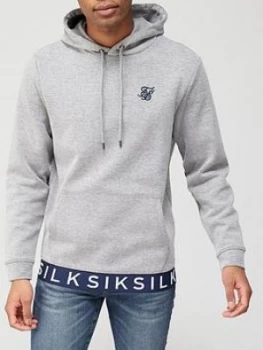 SikSilk Elastic Overhead Jacquard Hoodie - Grey, Size L, Men