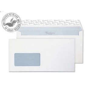 Blake Premium Office DL 120gm2 Woven Peel and Seal Window Wallet Envelopes Ultra White Pack of 500