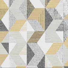 Fresco Tribal Geometric Wallpaper Ochre/Grey Paper