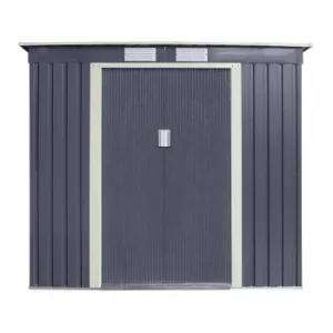 Rowlinson Trentvale Metal Pent Shed 6ft x 4ft, Light Grey