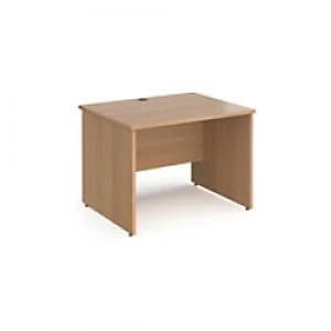 Dams International Rectangular Straight Desk with Beech Coloured MFC Top and Silver Frame Panel Legs Contract 25 1000 x 800 x 725mm
