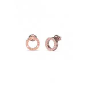 Circle Lights 14mm Logo Rose Gold Earrings UBE03173RG