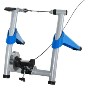 HOMCOM Steel 8-Level Indoor Stationary Bike Trainer Frame Bike Rack Exercises Blue
