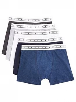 River Island RI Boxers 5 Pack Navy Size 5-6 Years Boys