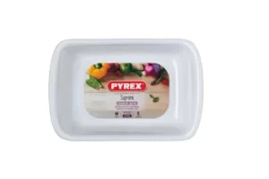 Pyrex Supreme Pure White Rectangular Roaster, Ceramic, 26x18cm
