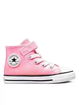 Converse Chuck Taylor All Star 1v Sun-kissed Glitter Toddler Hi Top Trainers, Pink, Size 5