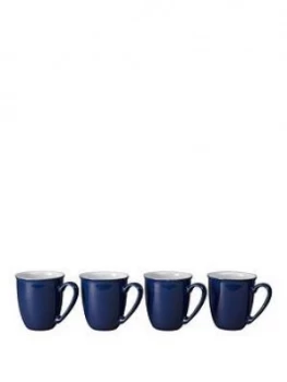 Denby Elements Set Of 4 Mugs ; Dark Blue