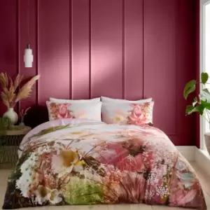 Hyperion Interiors Florence 100% Cotton Duvet Cover & Pillowcase Set Pink