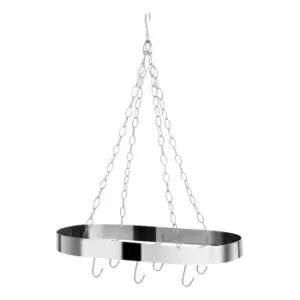 Oval Metal Ceiling Rack in Matte Chrome