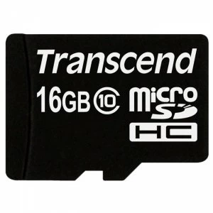 Transcend Flash memory card 16GB microSDHC Class 10 TS16GUSDC10