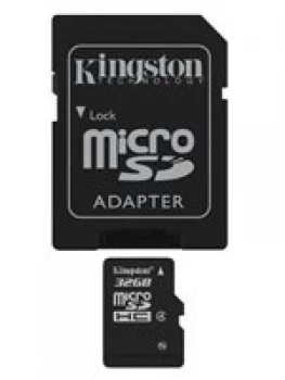 Kingston 32GB Micro Secure Digital High Capacity (Micro-SDHC) Memory Card with SD Adapter (Class 4)