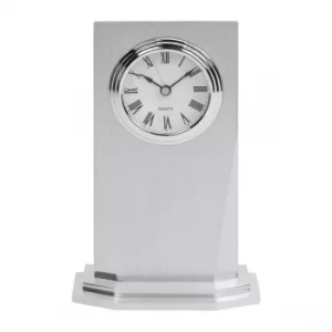 WILLIAM WIDDOP Brushed Aluminium Mantel Clock 16cm