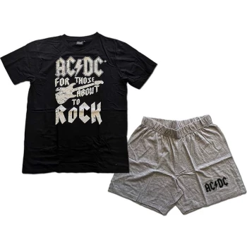 AC/DC - FTATR Guitar Unisex Large Pyjamas - Black/Grey