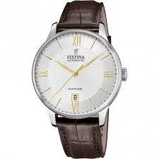 Festina Silver and Brown Automatic Classical Watch - f20484/2