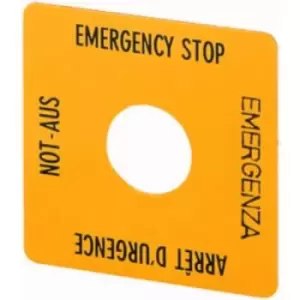 Eaton SQT1 Label square (W x H) 50 mm x 50 mm EMERGENCY STOP (de, en, fr, it) Yellow