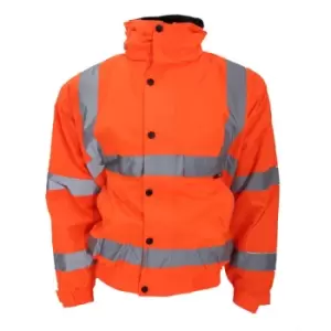 Warrior Memphis High Visibility Bomber Jacket / Safety Wear / Workwear (M) (Fluorescent Orange) - Fluorescent Orange