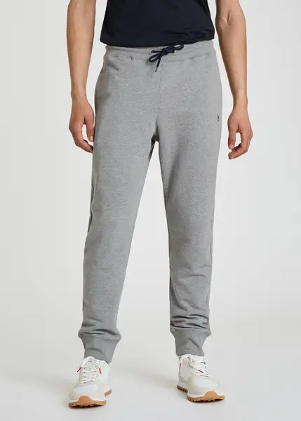 Paul Smith Tapered-Fit Grey Zebra Logo Cotton Sweatpants