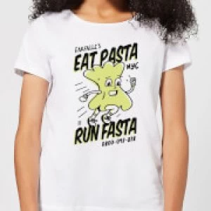 EAT PASTA RUN FASTA Womens T-Shirt - White - 3XL