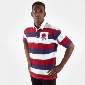 VX-3 England Short Sleeve Rugby Polo Shirt - White/Red/Blue