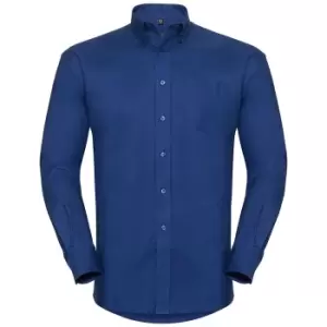 Russell Collection Mens Long Sleeve Easy Care Oxford Shirt (18inch) (Bright Royal)