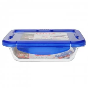 Pyrex Dish with Clip Lid - Clear/Blue Lid