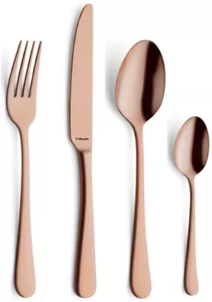 Amefa Trend Metallic Copper 16 Piece Stainless Steel Cutlery Set with Subtle Copper Metallic Hue