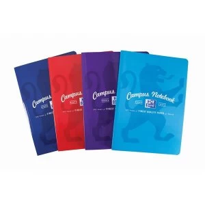 Oxford Campus A4 Casebound Notebook Soft Cover Ruled Margin 90gsm 192 Pages Assorted Pack 5