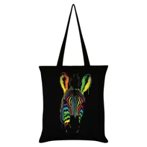Unorthodox Collective Neon Zebra Tote Bag (One Size) (Black)